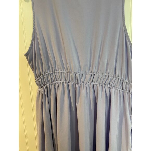 Zella Lavender Sleeveless Midi Dress With Cinched Waist & Pockets Size Large - Picture 7 of 11